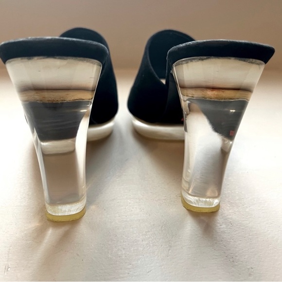 Stuart Weitzman Lucite Heel Suede Heels - Picture 5 of 9